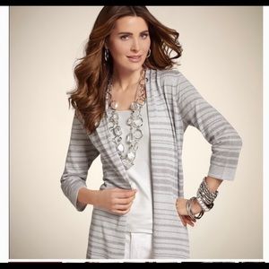 Chicos Cardigan Sweater Silver